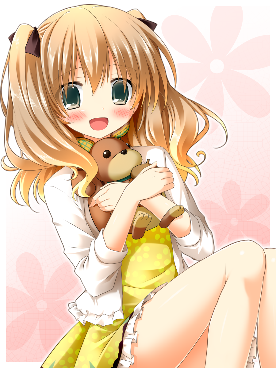 1boy, crossdressing, crossdressing_(mtf), dress, green_eyes, hair_ribbon, highres, i-chu