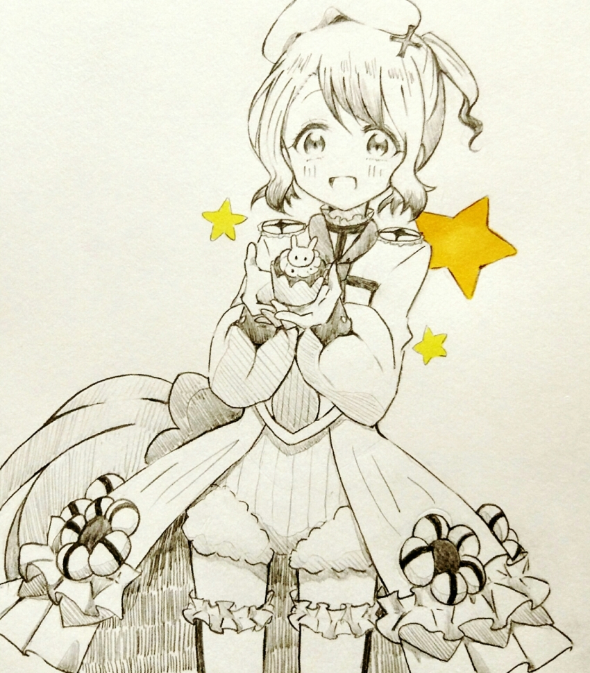 10s, 1girl, blush, cupcake, female_focus, food, highres, mahou_shoujo_ikusei_keikaku