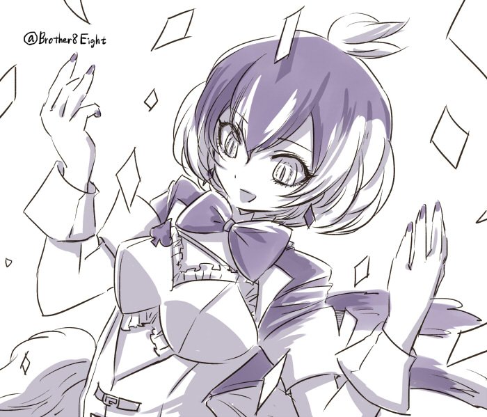 10s, 1girl, female_focus, flying_paper, funny_trick, mahou_shoujo_ikusei_keikaku, mahou_shoujo_ikusei_keikaku_limited, multicolored_hair