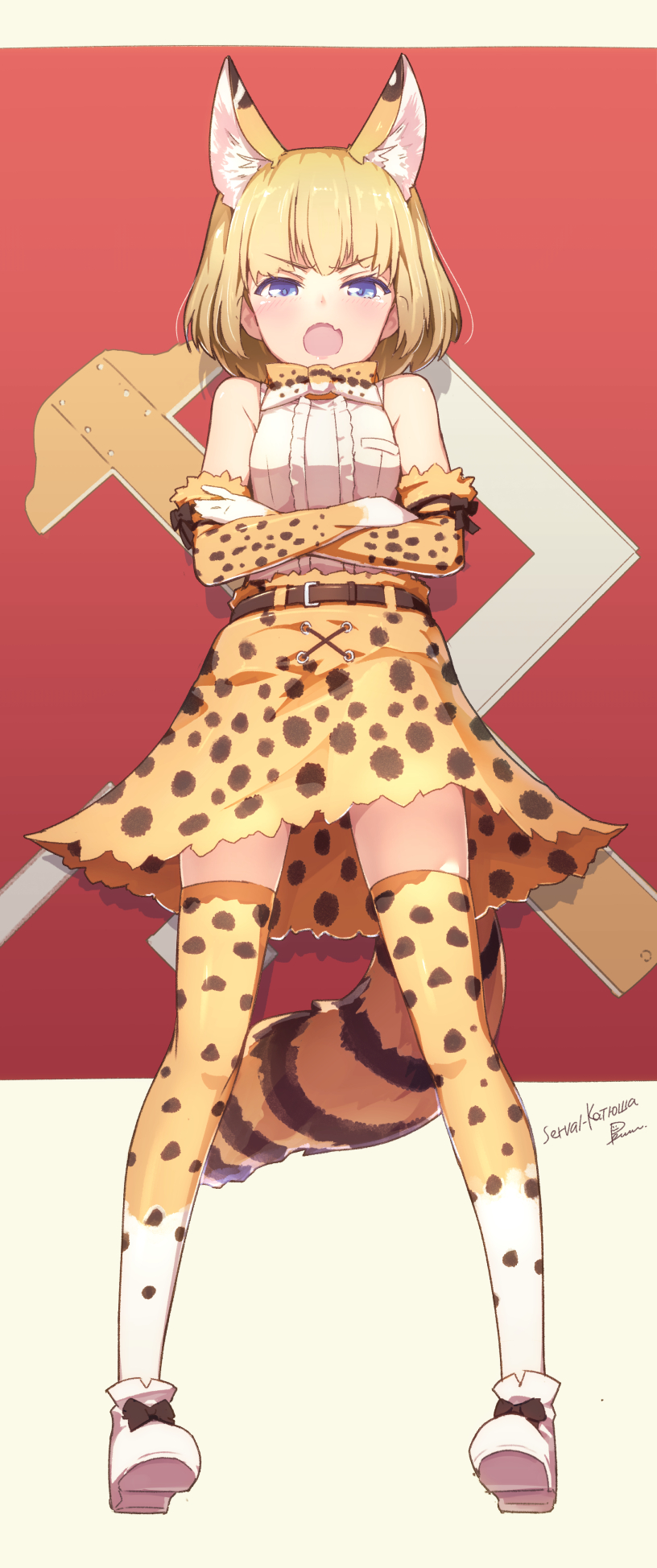 >:o, 10s, 1girl, :o, animal_ears, animal_print, bad_id, bad_pixiv_id
