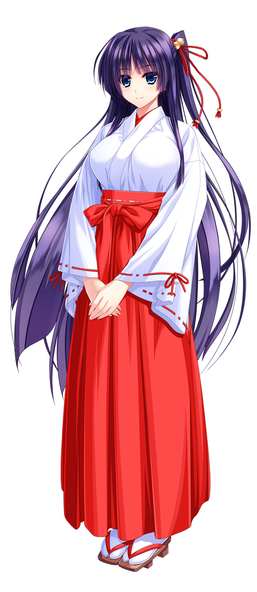 1girl, amasaka_takashi, bell, blue_eyes, blue_hair, breasts, female_focus, full_body