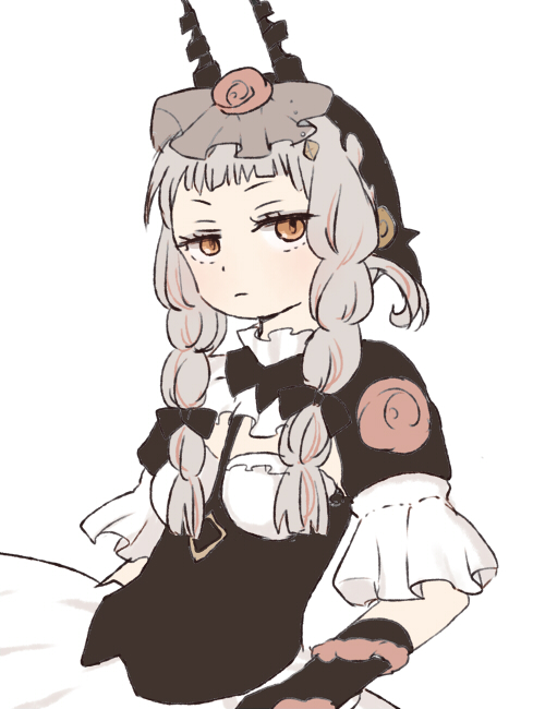 10s, 1girl, 6269, blonde_hair, braid, female_focus, flower, gloves