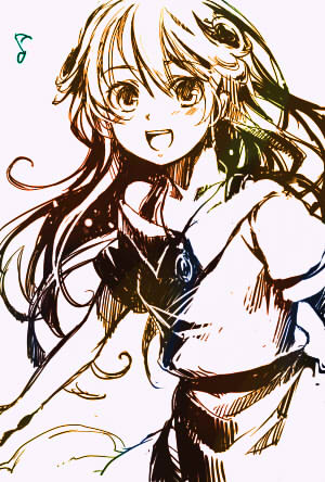 1girl, ame_yamori, cleo_everlastin, female_focus, long_hair, lowres, majutsushi_orphen, monochrome