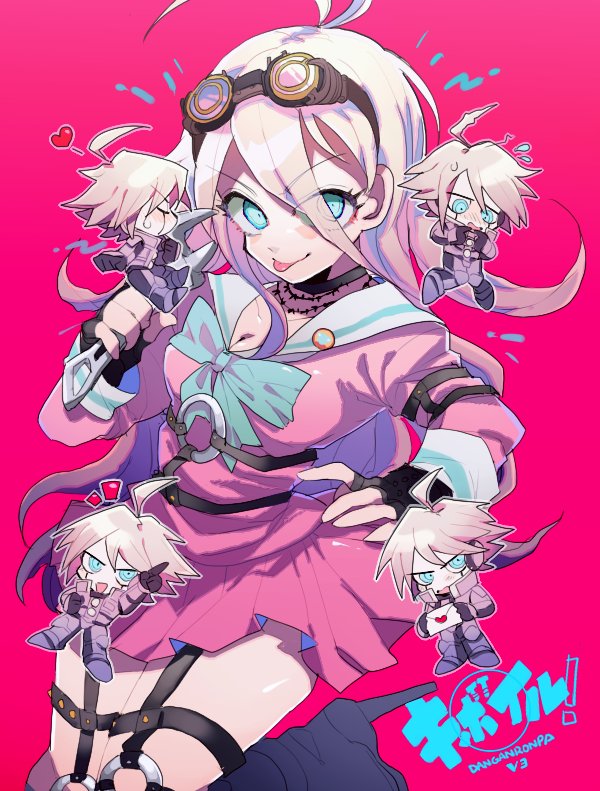 10s, 1boy, 1girl, ahoge, android, armor, barbed_wire, black_gloves