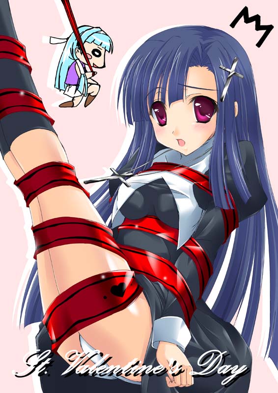 00s, 2girls, bdsm, black_socks, bondage, bound, bound_legs, bound_torso