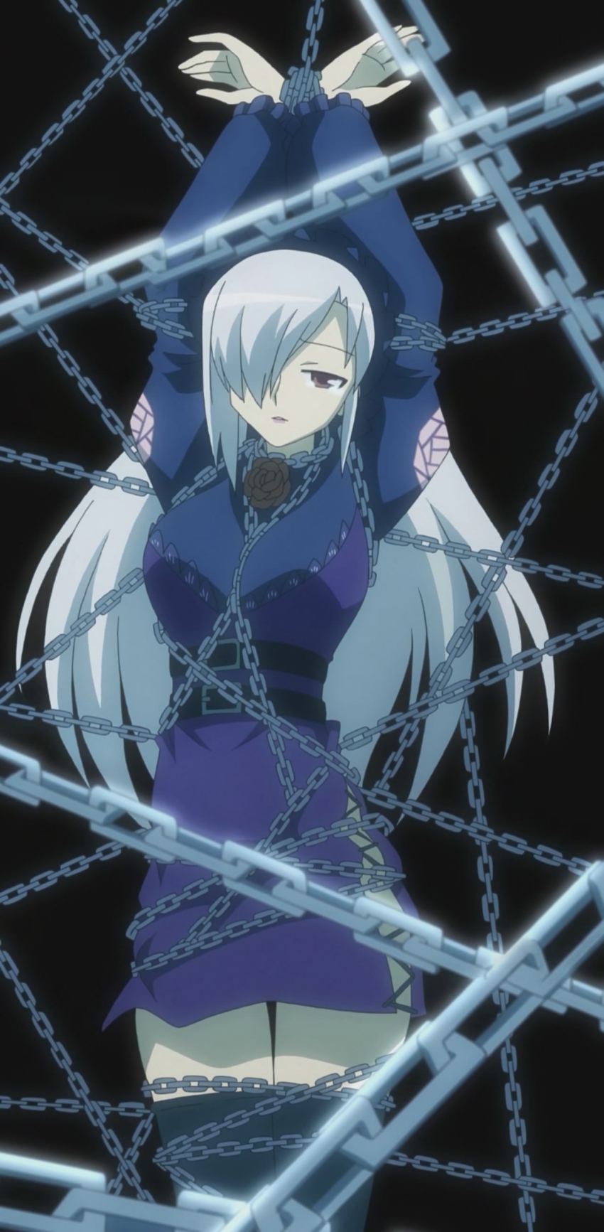 00s, absurdres, anime_screenshot, chain, highres, kyouran_kazoku_nikki, long_hair, midarezaki_chika