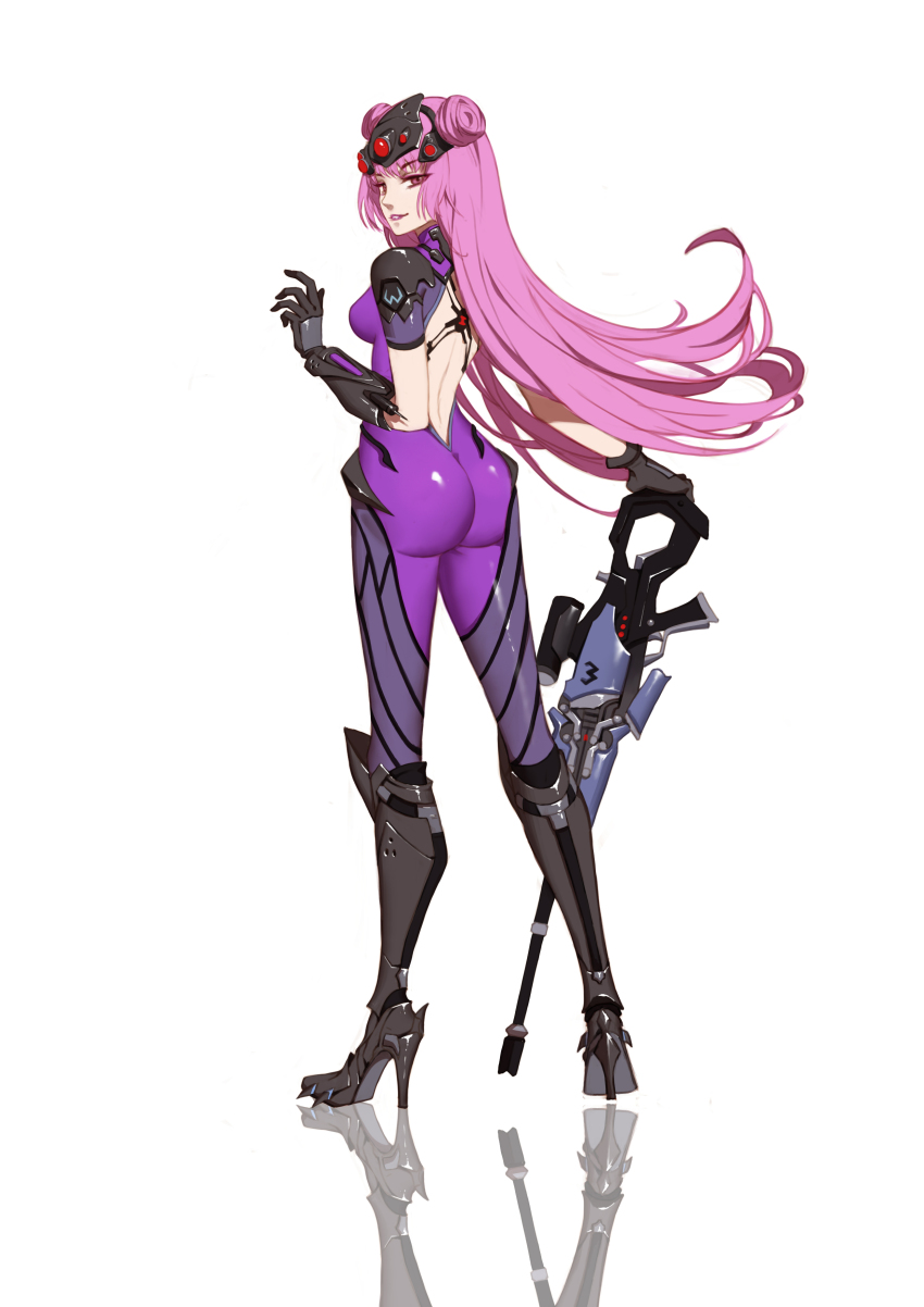 1girl, absurdres, androgynous, armor, ass, back_cutout, back_tattoo, backless_outfit