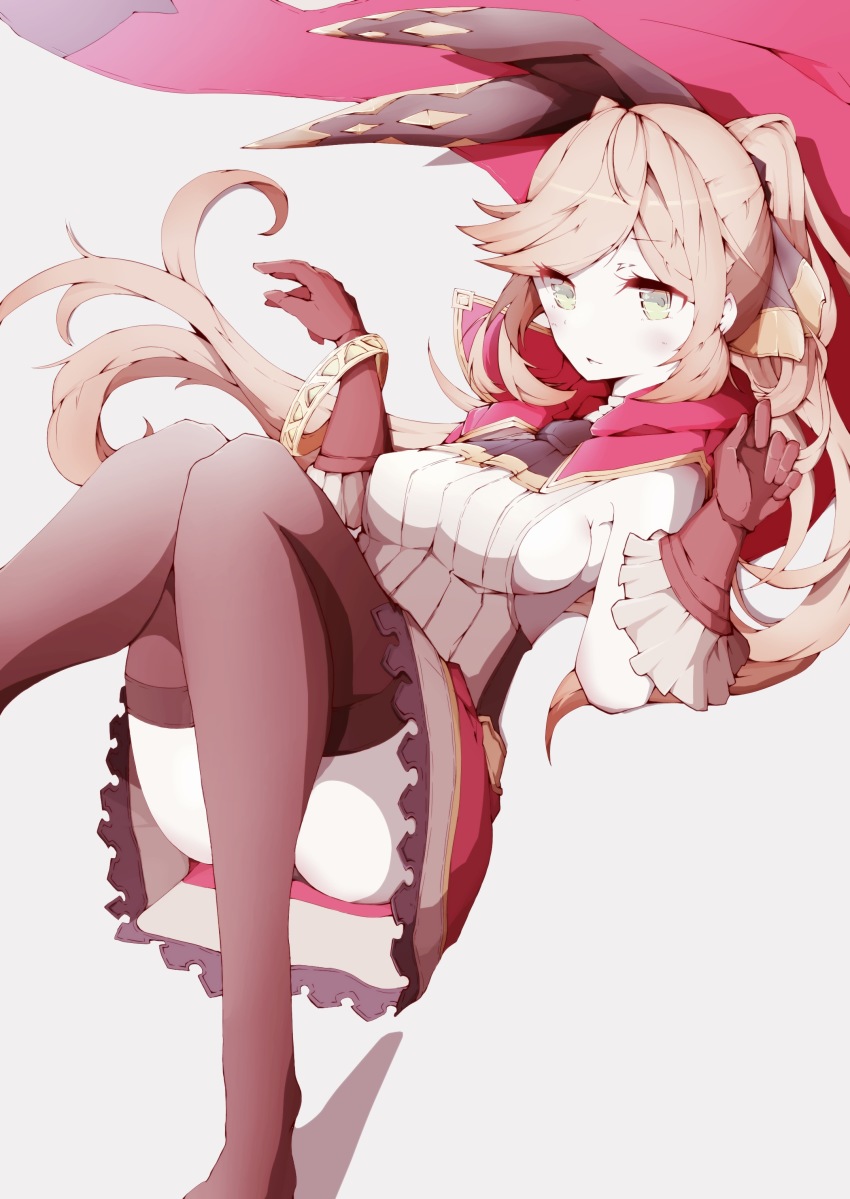 10s, 1girl, absurdres, ascot, black_gloves, black_thighhighs, blush, bracelet