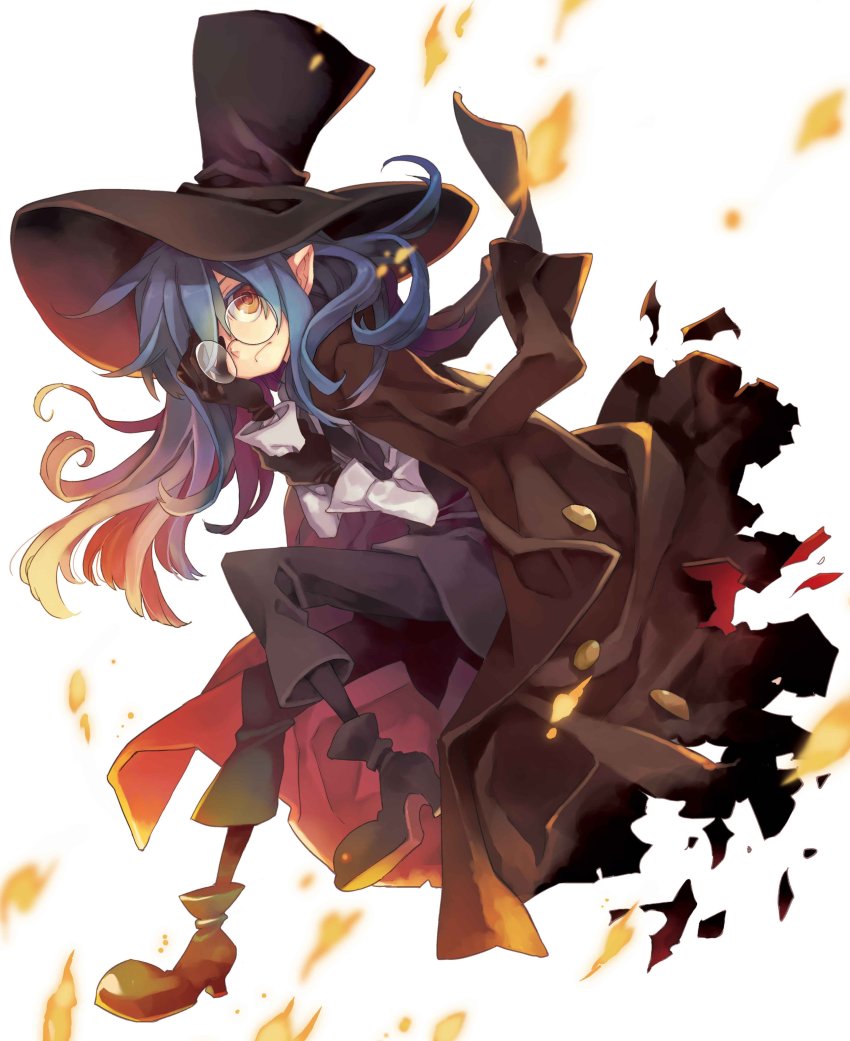 1girl, absurdres, black_hair, coat, female_focus, glasses, gloves, hat