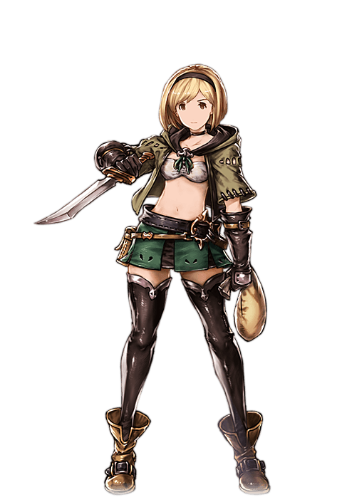 10s, 1girl, alpha_transparency, black_thighhighs, blonde_hair, bob_cut, brown_eyes, dagger