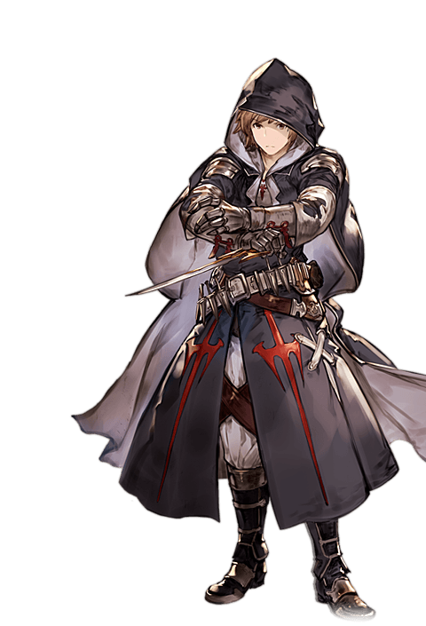 10s, 1boy, alpha_transparency, assassin_(granblue_fantasy), belt, black_coat, boots, brown_eyes