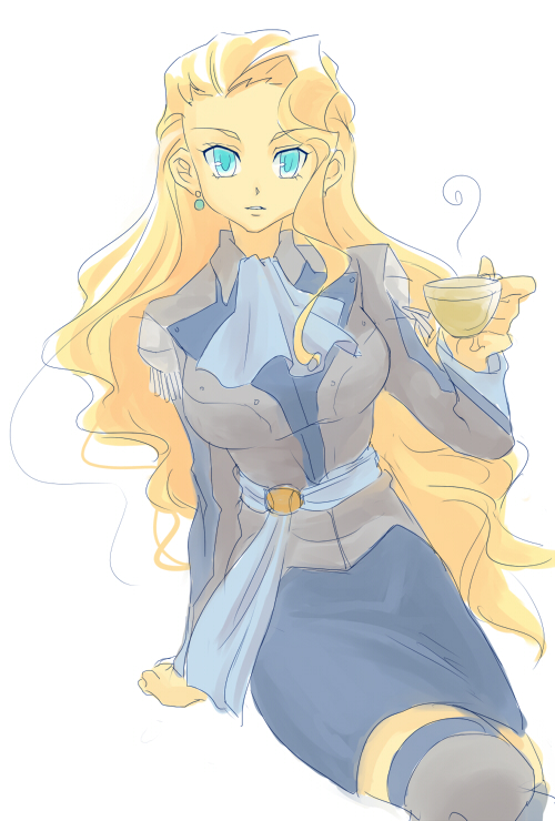 1girl, ariabart_tytania, bad_id, bad_pixiv_id, blonde_hair, female_focus, genderswap, genderswap_(mtf), hanzi, long_hair, solo, thighhighs, tytania