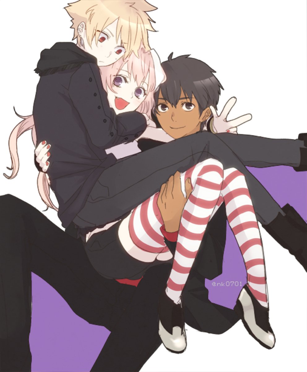 3boys, arash_(fate), arash_(noisy_obsession)_(fate), astolfo_(fate), astolfo_(noisy_obsession)_(fate), bad_id, bad_twitter_id, black_hair