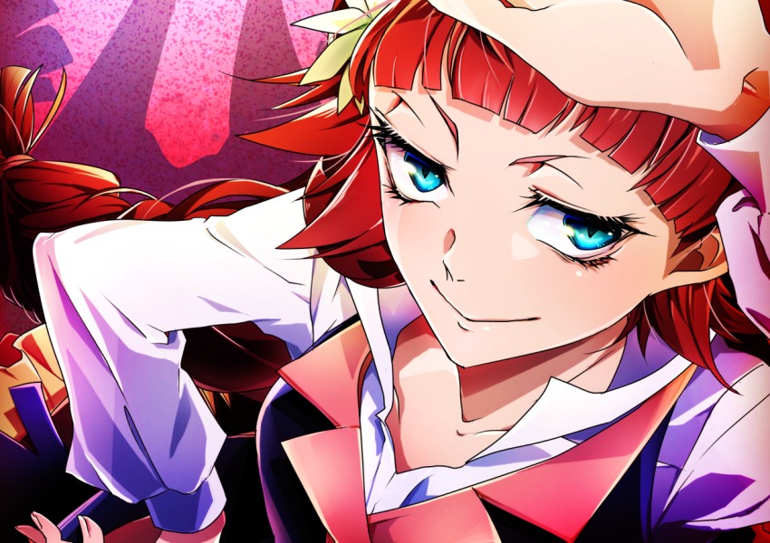 10s, 1girl, blue_eyes, braid, bungou_stray_dogs, female_focus, flower, hair_flower