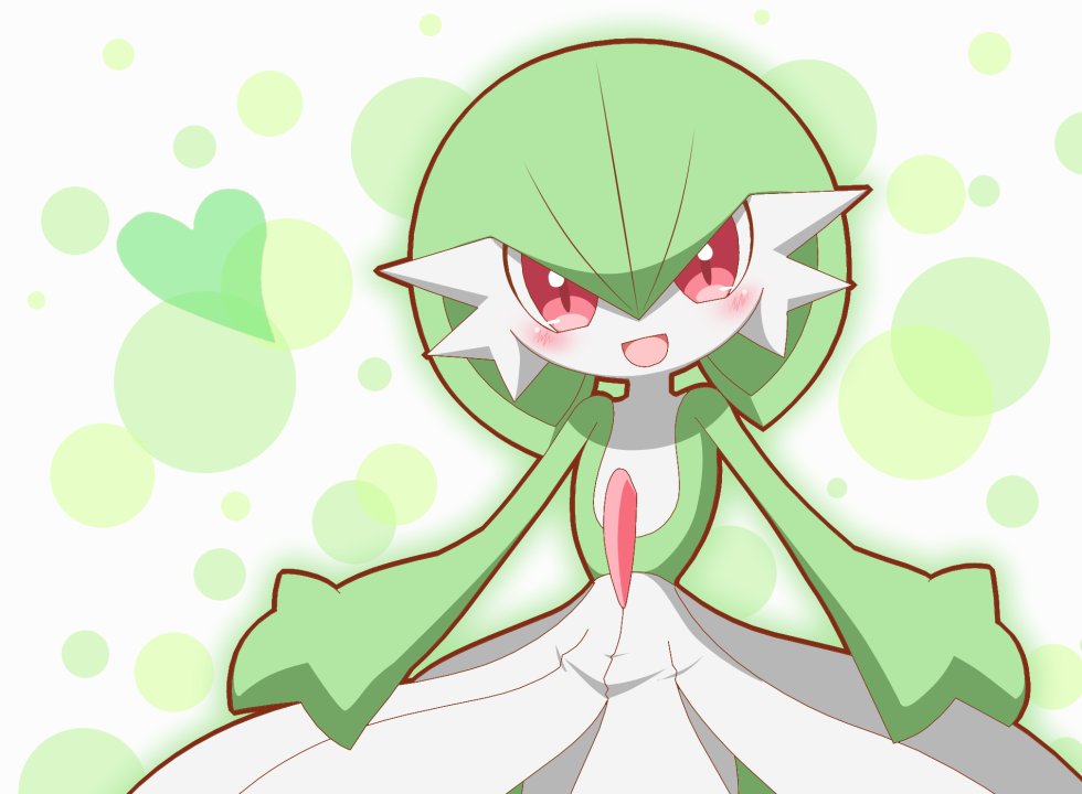blush, gardevoir, gen_3_pokemon, green_hair, heart, looking_at_viewer, neru_(neruneruru), nintendo