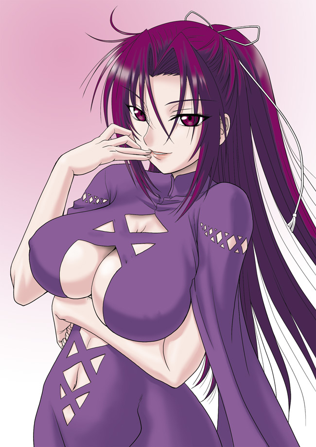 00s, 1girl, breast_hold, breasts, cleavage, cleavage_cutout, clothing_cutout, female_focus