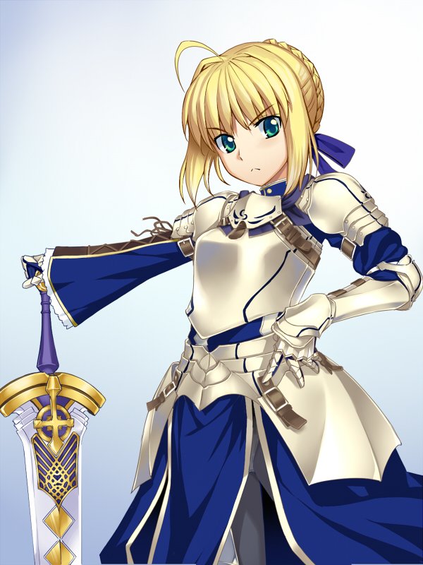 1girl, ahoge, armor, arthur_pendragon_(fate), arthur_pendragon_(fate)_(cosplay), artoria_pendragon_(fate), blonde_hair, cosplay