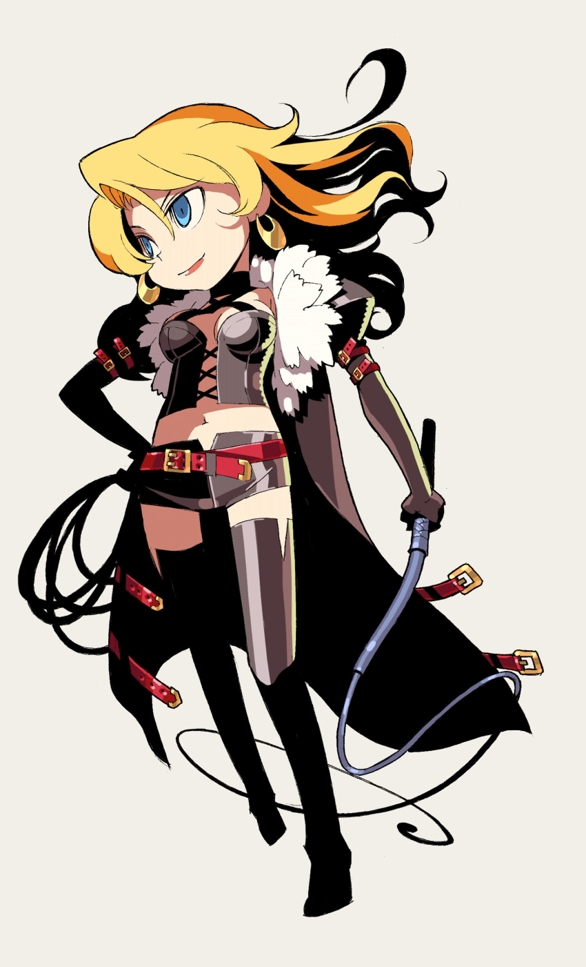 absurdres, atlus, belt, blonde_hair, blue_eyes, boots, coat, dark_hunter