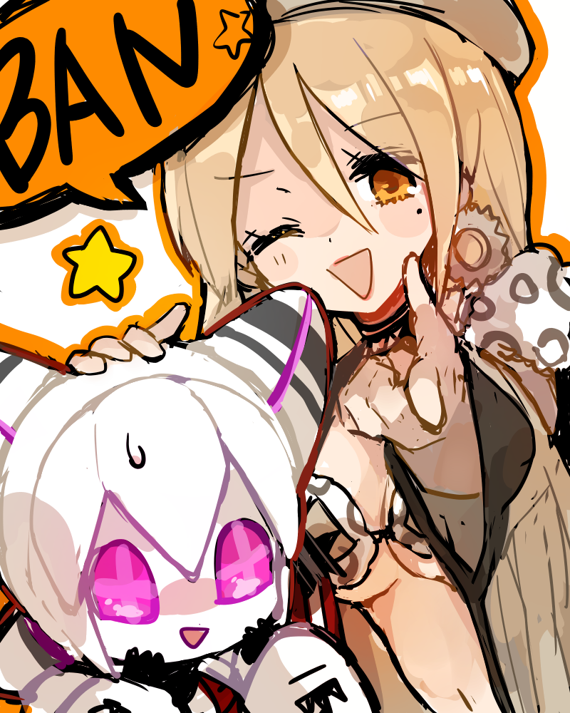 10s, 2girls, bikini, bikini_top_only, blonde_hair, calamity_mary, cowgirl_(western), english_text