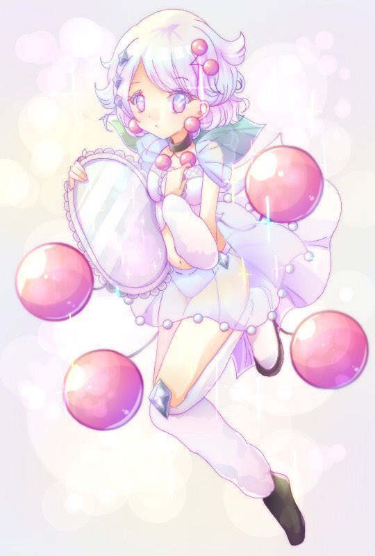 10s, 1girl, artist_collaboration, cherry, female_focus, food, fruit, grey_eyes