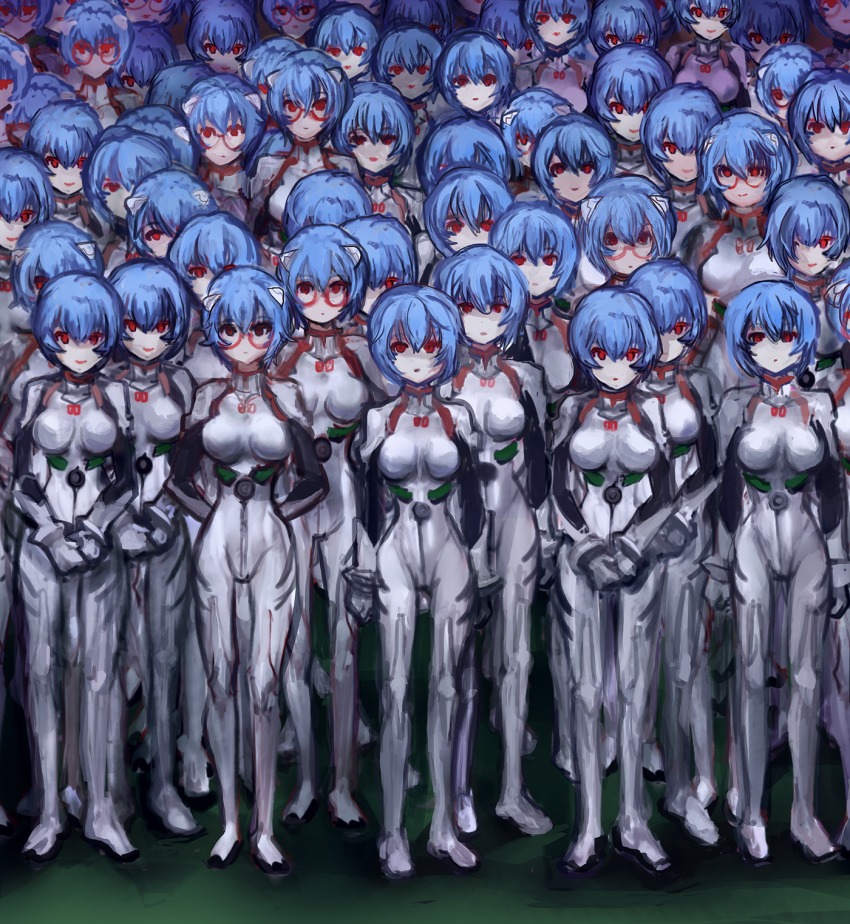 6+girls, ayanami_rei, highres, multiple_girls, neon_genesis_evangelion, parody, tagme, yellow_magic_orchestra