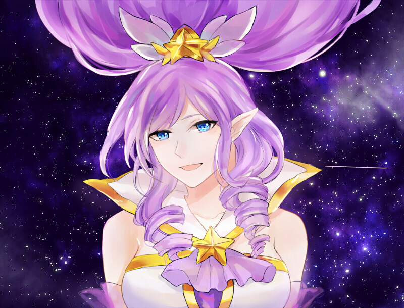 1girl, :d, alternate_costume, alternate_hair_color, alternate_hairstyle, aqua_eyes, bare_shoulders, blue_eyes