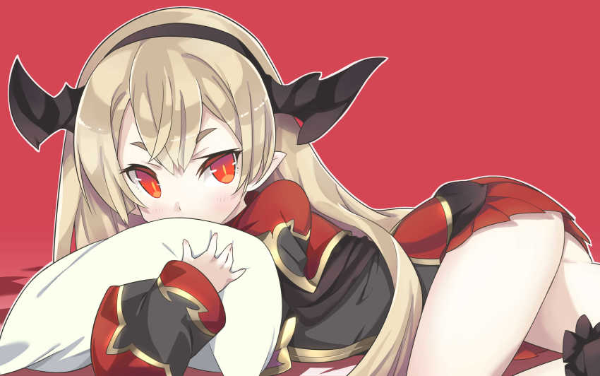 1girl, absurdres, blonde_hair, blush, camilla_regina, female_focus, hairband, head_wings