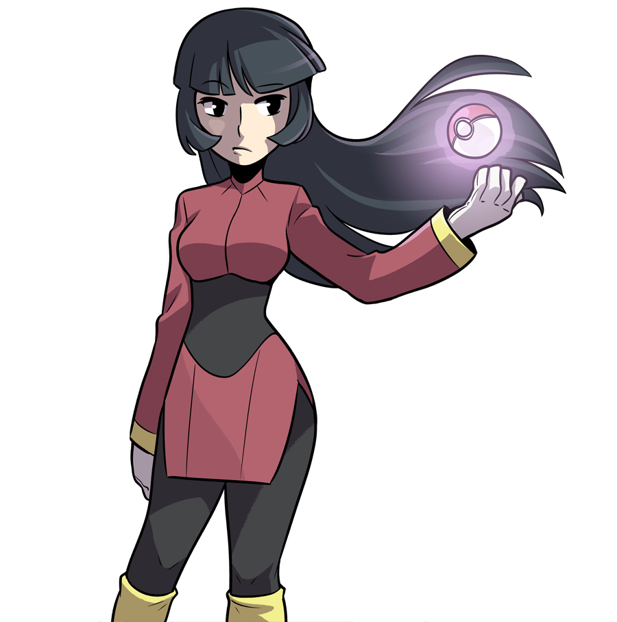 1girl, bad_id, bad_tumblr_id, black_eyes, black_hair, contrapposto, female_focus, gloves