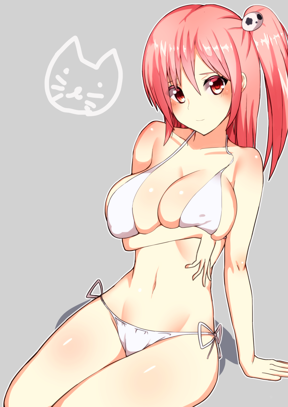 1girl, bikini, blush, breast_hold, breasts, cleavage, collarbone, dead_or_alive