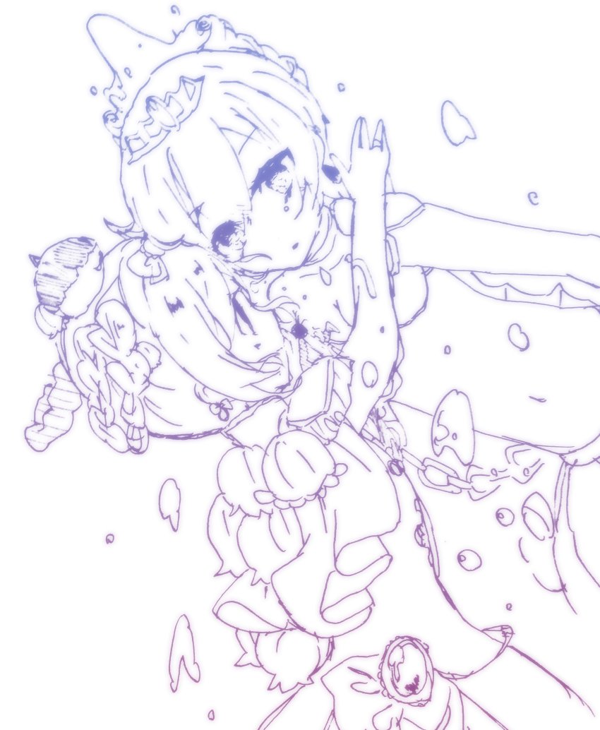 10s, 2girls, absurdres, bad_id, bad_twitter_id, bluebell_candy, braid, chain