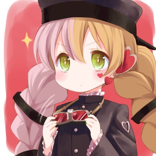 10s, 1girl, 7753, braid, female_focus, goggles, green_eyes, heart