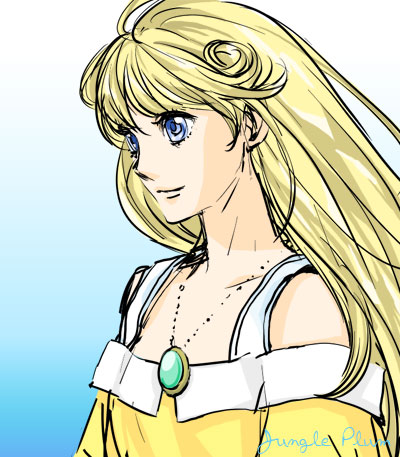 1girl, blonde_hair, blue_eyes, cleo_everlastin, female_focus, long_hair, lowres, majutsushi_orphen