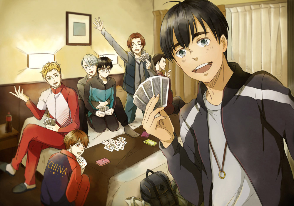 10s, 6+boys, :p, ^_^, backpack, bag, black_hair, blonde_hair