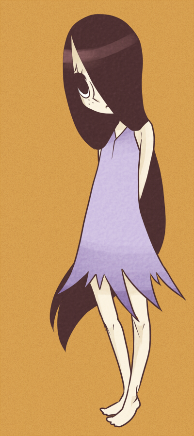 1girl, black_eyes, black_hair, character_request, copyright_request, freckles, very_long_hair, zukizuki