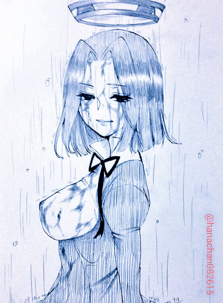 10s, 1girl, artist_name, blood, blood_on_clothes, blood_on_face, breasts, downcast_eyes