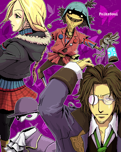 asato_(artist), belgae, blonde_hair, brown_hair, ellen_(folkssoul), folkssoul, glasses, keats