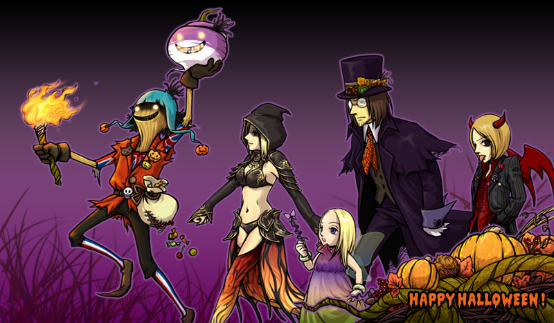 1boy, 3girls, :p, arms_up, asato_(artist), bag, bat_wings, bikini