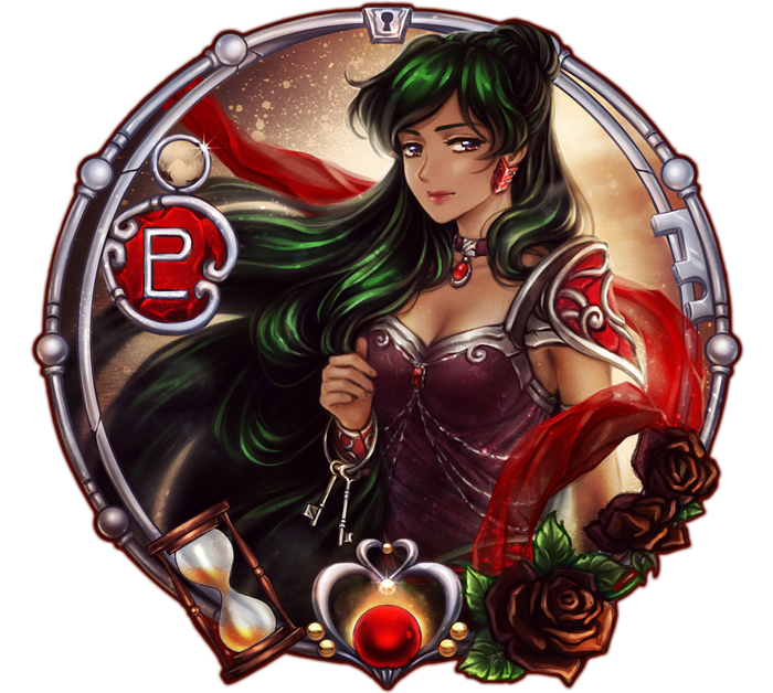 1girl, alternate_costume, armor, bishoujo_senshi_sailor_moon, black_neckwear, breasts, brown_flower, brown_rose