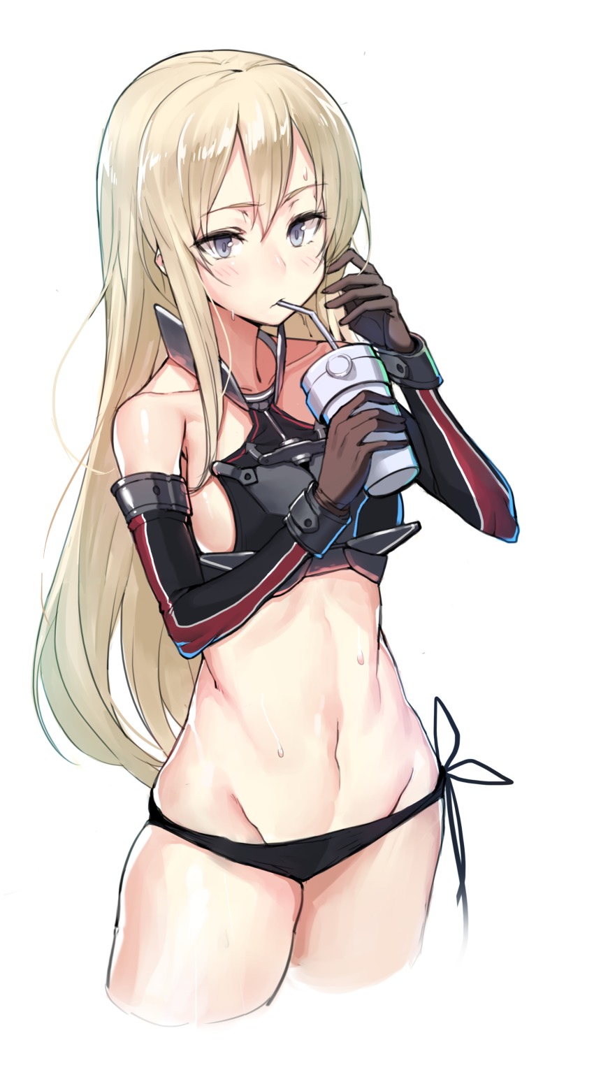 10s, 1girl, absurdres, adapted_costume, battle_koala, bismarck_(kancolle), blonde_hair, blue_eyes