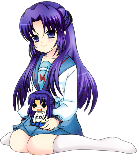 00s, achakura, asakura_ryoko, ashakura, blue_eyes, blue_hair, chibi, dual_persona