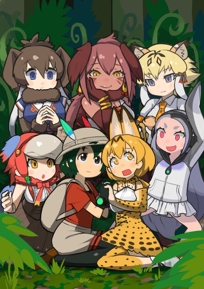 >:d, >:|, 10s, 6+girls, :d, :o, :|, animal_ears