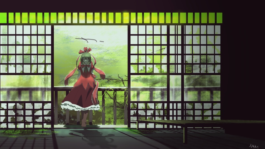 1girl, arms_behind_back, boots, bow, broken_glass, closed_eyes, dress, female_focus