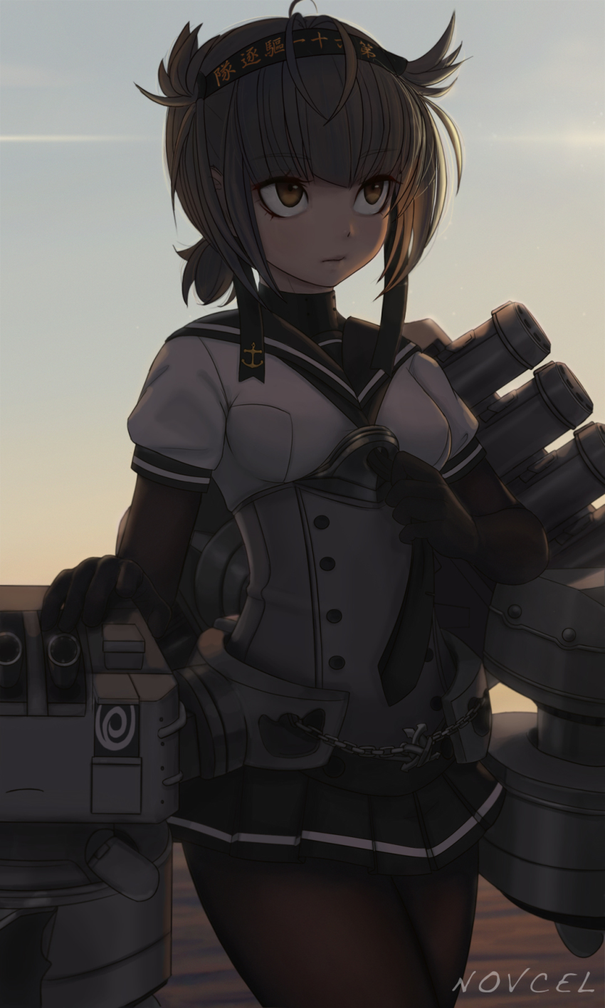 10s, 1girl, @_@, ahoge, anchor_symbol, antenna_hair, artist_name, black_gloves