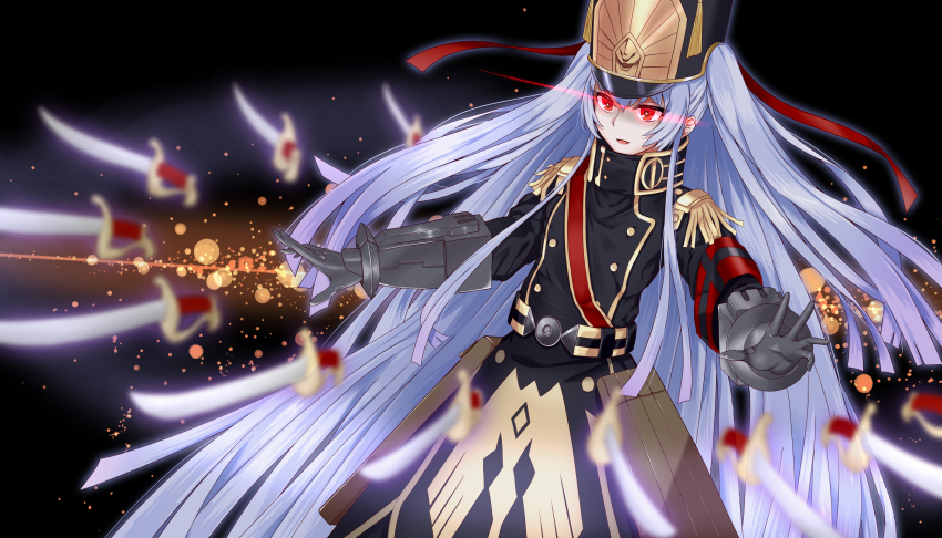 10s, 1girl, absurdres, altair_(re:creators), armband, blue_hair, flat_chest, hat