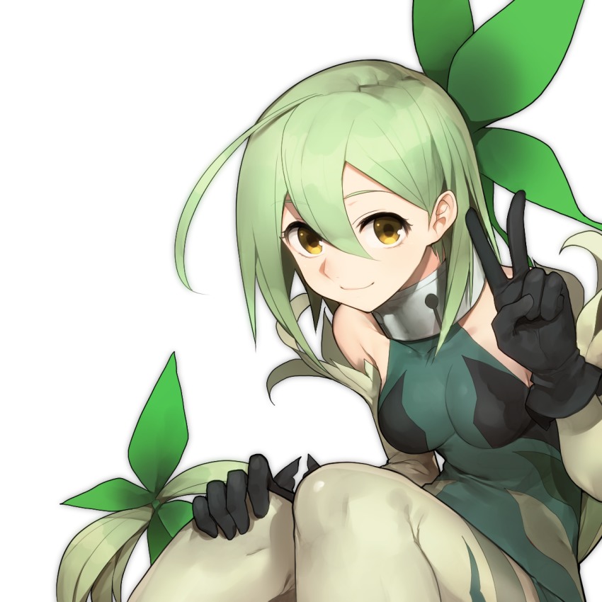 10s, 1girl, ahoge, black_gloves, breasts, closed_mouth, collar, detached_sleeves