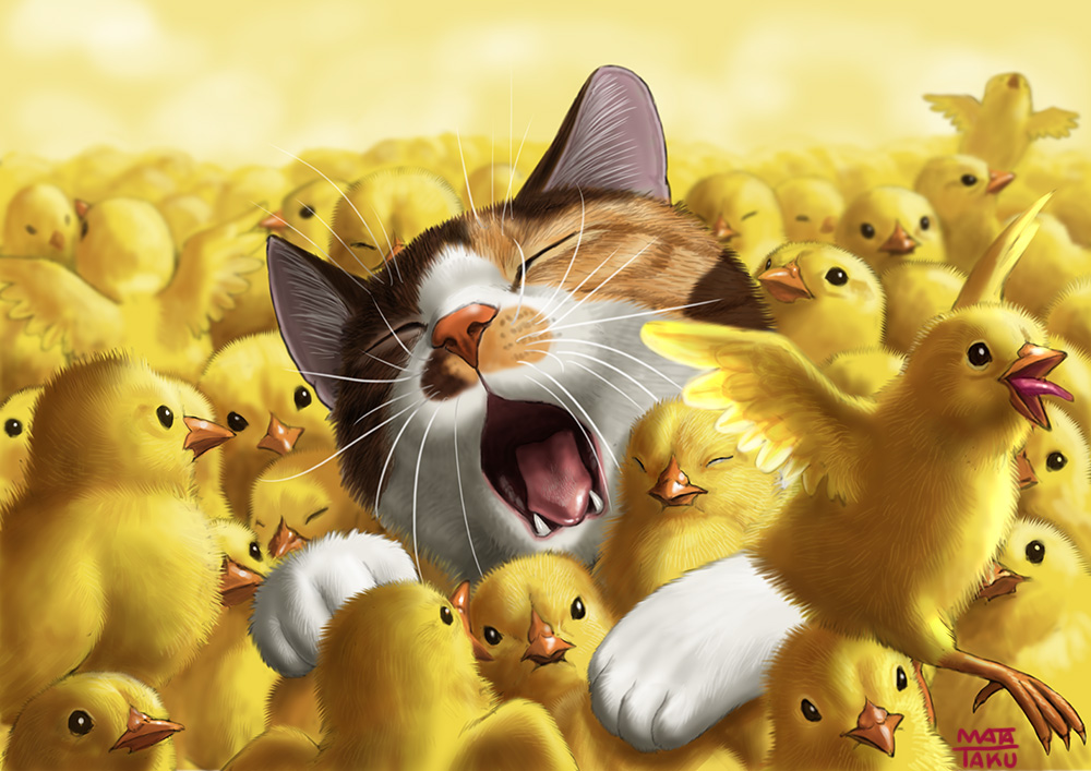 animal, animal_focus, artist_name, baby_animal, beak, bird, black_eyes, blurry