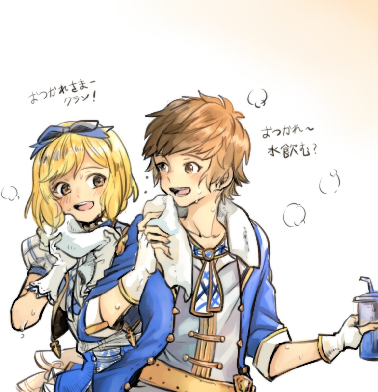 10s, 1boy, 1girl, alternate_costume, bad_id, bad_pixiv_id, blonde_hair, brown_eyes