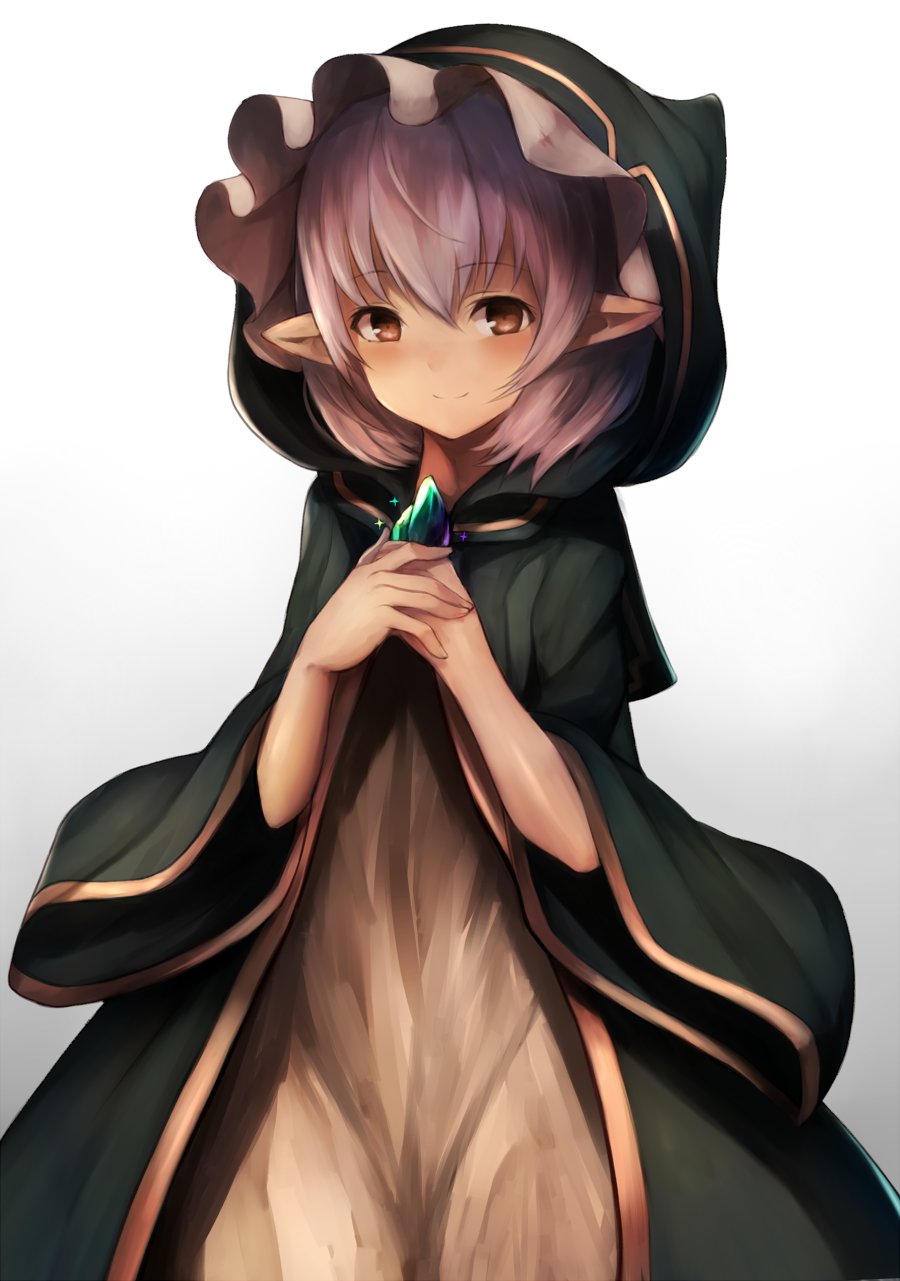 10s, 1girl, bad_id, bad_twitter_id, blush, brown_dress, brown_eyes, cloak