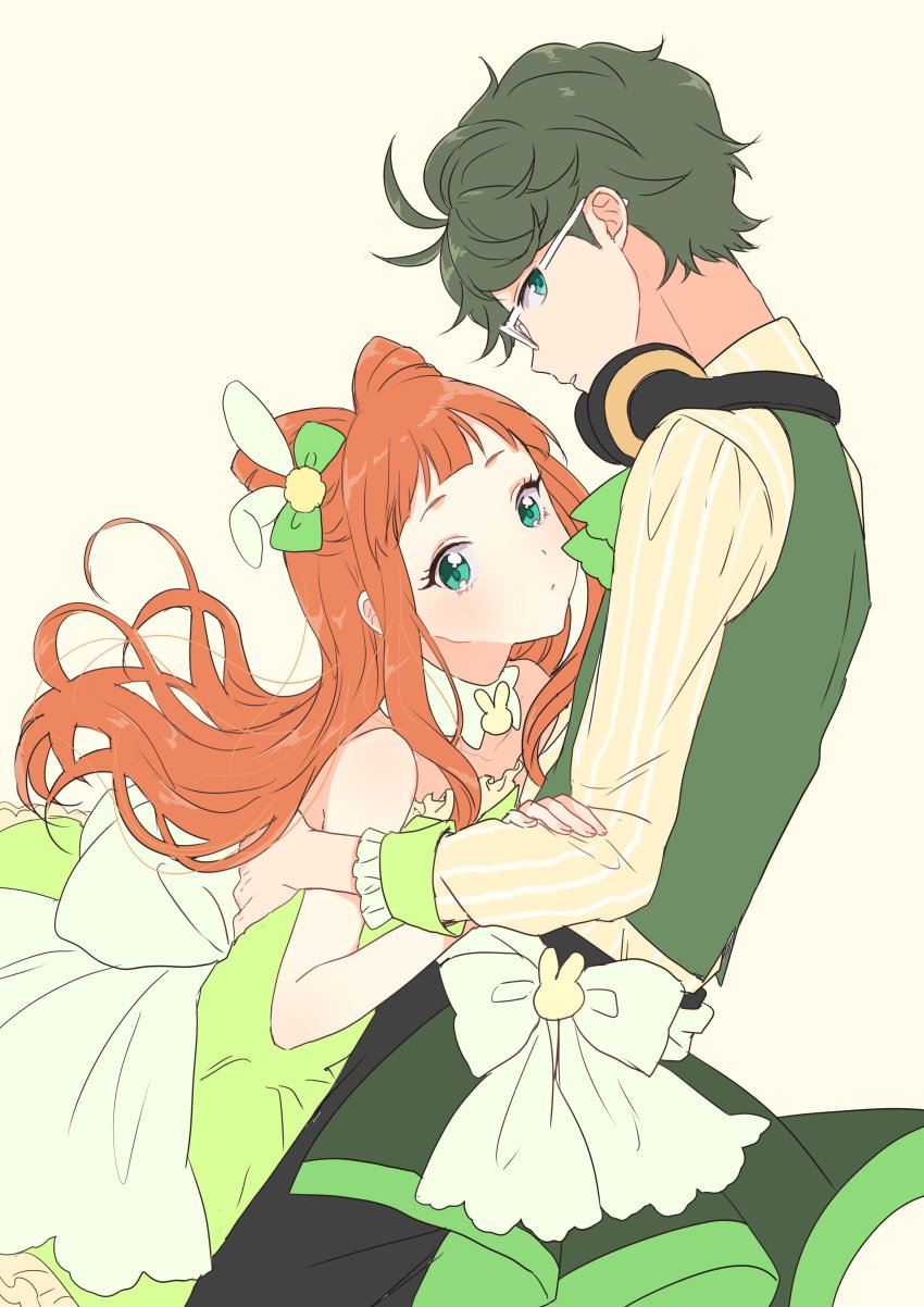 10s, 1boy, 1girl, absurdres, aikatsu!, aikatsu!_(series), aikatsu_stars!, aqua_eyes