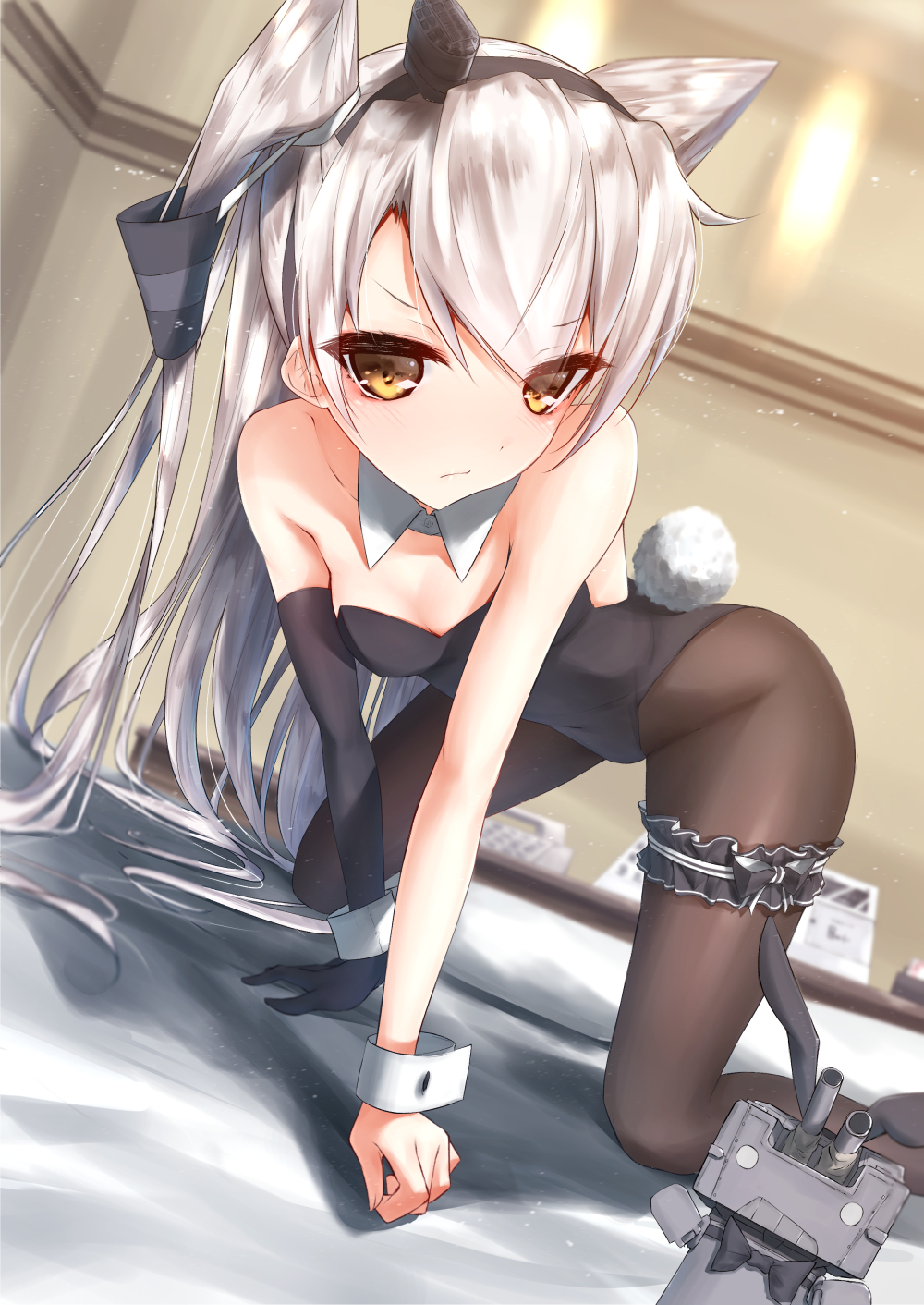10s, 1girl, akikan_(10552397), all_fours, alternate_costume, amatsukaze_(kancolle), bad_id, bad_pixiv_id